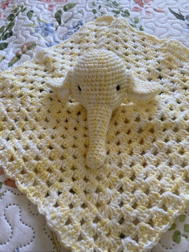 Lemon hand crocheted elephant - lemon,
