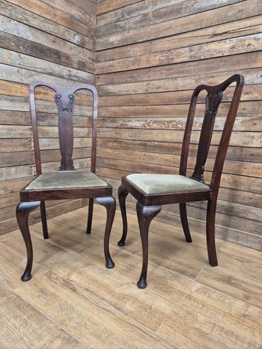 Pair mahogany queen anne - pair,