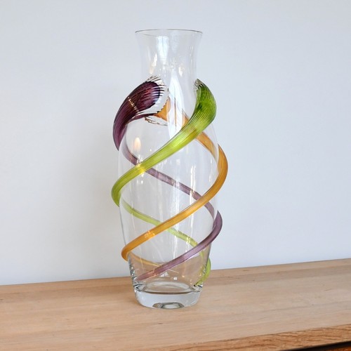 Large art glass vase - glass, ivan