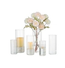 Set of 6 Glass Cylinder Vase