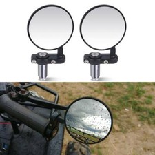 Motorcycle Handle Bar End Side Mirrors 7/8" 22mm For Honda Suzuki Yamaha Triumph