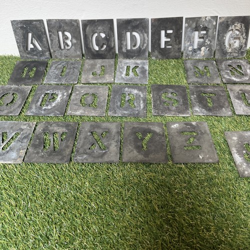Vintage zinc metal alphabet - vintage,