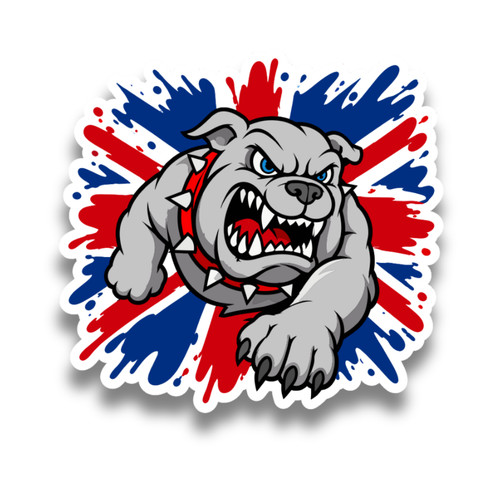 Large angry bulldog british - angry,