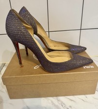 CHRISTIAN LOUBOUTIN Iriza Atlantic/Light Gold GlitterPumps Heels sz 41