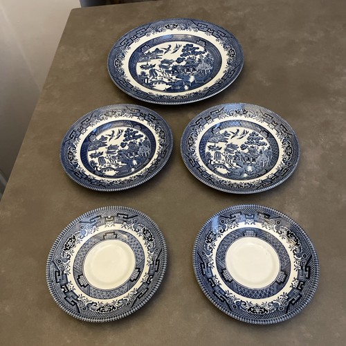 Willow pattern dinner - , plate,
