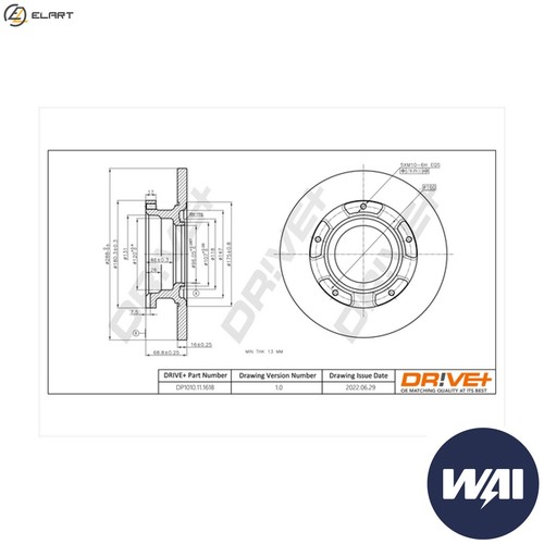 Brake disc dp1010 1618 - disc, dp1010.11.1618