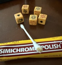 Rare Vintage Bakelite Poker Dice With Cup Tested