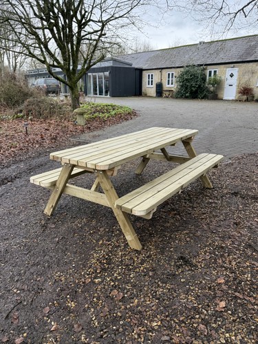 Wooden picnic bench - wooden, bench/table