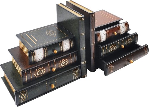 Wooden bookends false book - bookends,