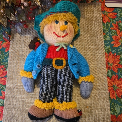 Handknitted scarecrow - 15”,