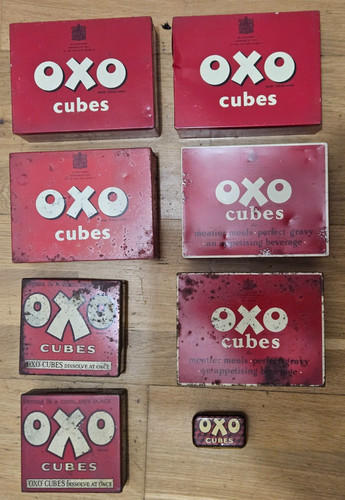 Vintage oxo cubes tins - x8,