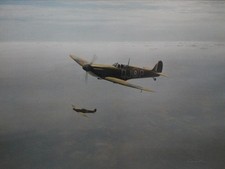 In the Sunlit Silence - Gerald Coulson Framed Avaition Print, Spitfire WWII RAF