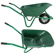 Wheelbarrow Large 85L/180kg Plastic Home Garden Stable Building Pneumatic Tyre