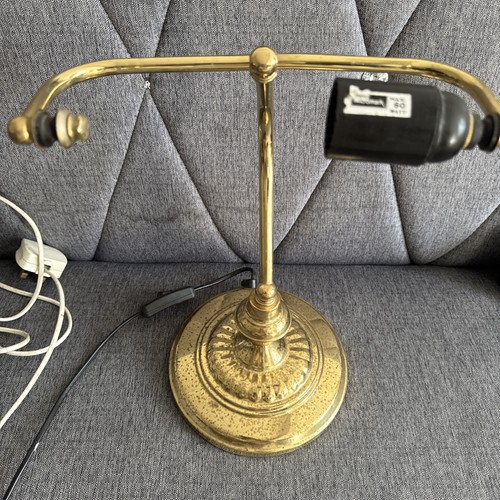 Vintage bankers brass desk - bankers,