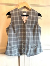 Michel Ambers Blue Checked Tailored Waist Coat (14) VGC