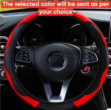 Leather Car Steering Wheel Cover Anti-slip Accessories 38CM/15inch·