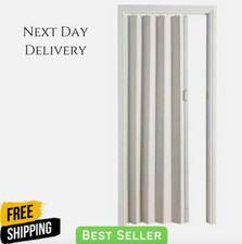 Folding Door White PVC Internal Concertina Accordion Doors Oak Effect, NEW UK!