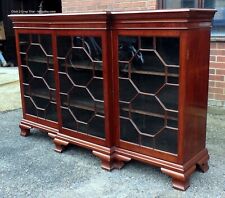 Victorian antique library bookcase Georgian Chippendale type mahogany adjustable
