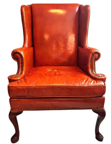 Rare cognac wingback chair by - wingback,