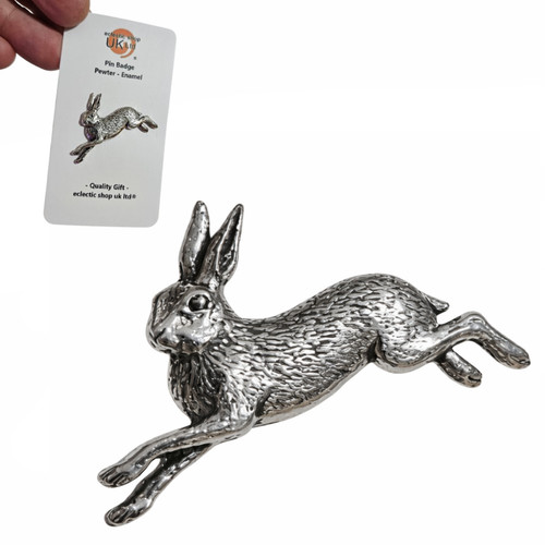 Running hare pewter - pewter, pin