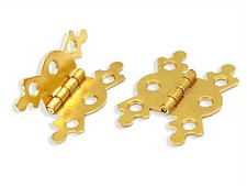 LARGE BRASS BUTTERFLY HINGES Polished Ornate Fancy Decorative Cabinet Cupboard!