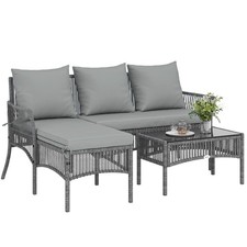 Outsunny 3 Piece Rattan Garden