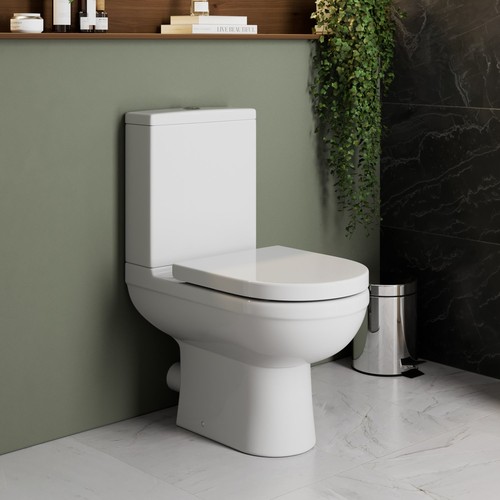 Close coupled rimless - rimless, toilet