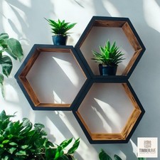 Handmade Hexagonal Wall Shelf
