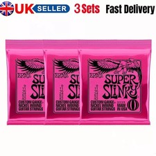 3 Sets Ernie Ball 2223 Super Slinky Nickel Wound Electric Guitar Strings 9-42 UK