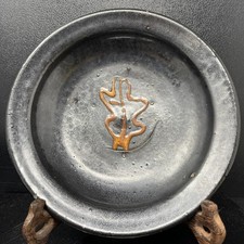 Bernard Leach For Leach Pottery Oak Leaf Decorated Earthenware Small Dish #2784