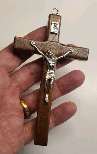 Wooden cross crucifix large - wooden,