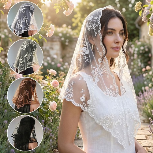 White veil mantilla - veil,
