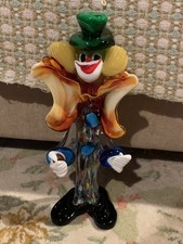 Tall Murano-Style Glass Clown w/ BROKEN BOTTLE