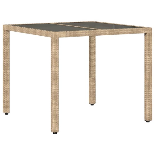 Garden table with glass top - table,