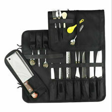 Canvas 15 Slots Chef Knife Roll Bag Kitchen Cooking Portable Tools Storage pouch