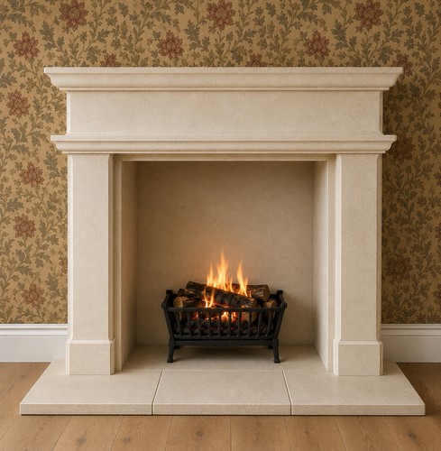 Bath stone natural - natural, fireplace