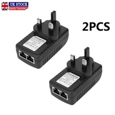 2 UK Plug POE Injector Power