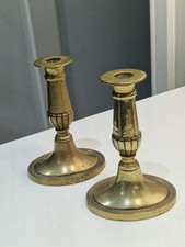 Vintage Solid Brass Candle Stick Holders, Decorative Heavy Set of 2