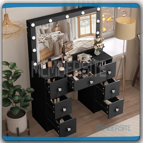 Black dressing table - table, large