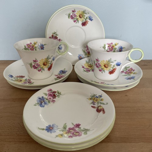Shelley flower cup saucer and - shelley,