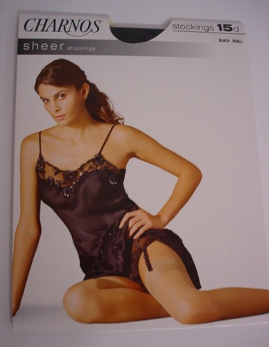 Charnos sheer black stockings - black,