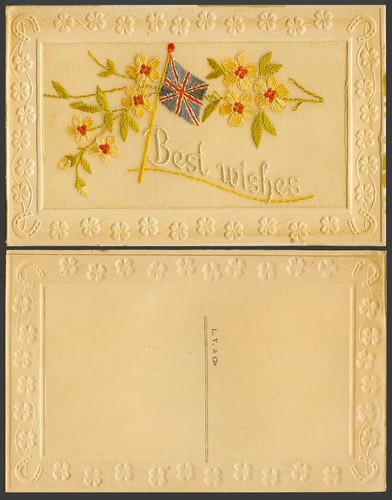 Ww1 silk embroidered old - silk,