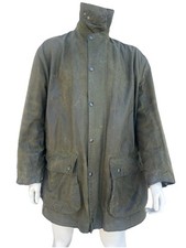 Barbour 1990 VGC Vintage Wax Jacket A400 NORTHUMBRIA Green 3 Crest (C44 112cm)