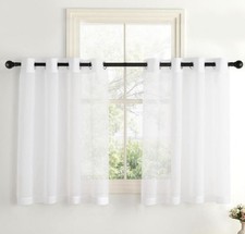 Sheer Linen Look Curtains with