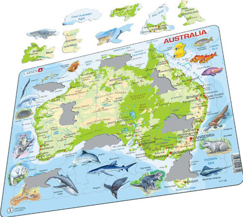 Map australia with animals - map, of