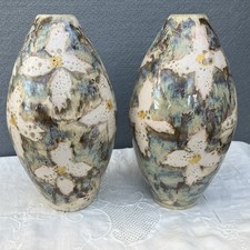 Pair Cobridge Stoneware  (Moorcroft ) Limited Edition Vases Signed Anita Harris