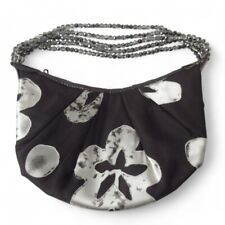 Fenn Wright Manson Occasion Bag Silk Brown & Ivory Flower Pattern - Preloved