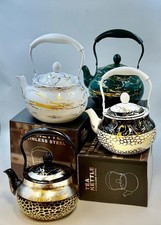 Enamel-Coated Tea Kettle 1.5L / 2L | Vintage Whistling Stove Top Kettle