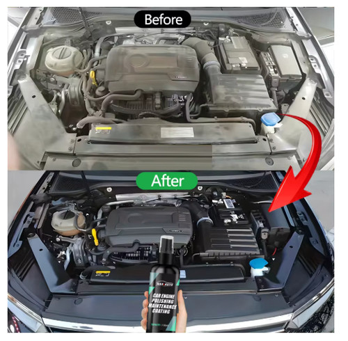 Car engine bay - engine, cleaner