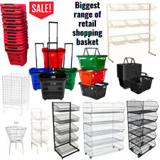 Retail Shop Supermarkets Stacking Shopping Baskets Metal Plastic Retail Display